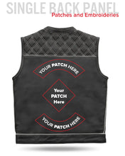 Load image into Gallery viewer, Finish Line - White Checker - Men's Motorcycle Leather Vest