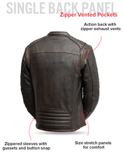 Load image into Gallery viewer, Rider Club - Men's Leather Motorcycle Jacket