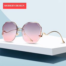 Load image into Gallery viewer, Fashion Gradient Women and Girls Modern Hexagon Metal Sunglasses For Summer In Elegant Retro Post Modern Style With UV400 Protection