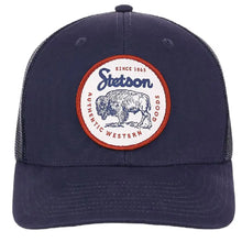 Load image into Gallery viewer, Stetson Authentic Western Buffalo ( Navy ) - Trucker Cap