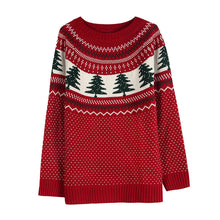 Load image into Gallery viewer, Women's Casual Pine Pattern Sweater