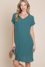 Load image into Gallery viewer, V-Neck Short Sleeve Dress with Pockets – Casual, Comfortable, Stylish and Practical V-Neck Dress with Convenient Pockets for Effortless Chic
