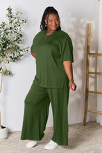 Load image into Gallery viewer, Double Take Full Size Round Neck Slit Top and Pants Set