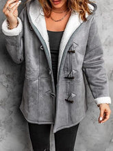 Load image into Gallery viewer, Full Size Pocketed Long Sleeve Hooded Toggle Jacket – Stylish & Functional Outerwear for Women