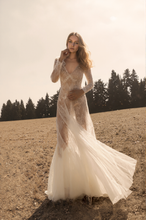 Load image into Gallery viewer, Luxury Long Sleeve Lace Sheer Robe Dress | Bridal Getting Ready & Boudoir Gown