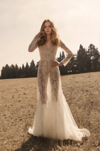 Load image into Gallery viewer, Luxury Long Sleeve Lace Sheer Robe Dress | Bridal Getting Ready & Boudoir Gown