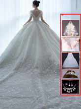 Load image into Gallery viewer, Off Shoulder French Main Wedding Dress