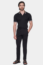 Load image into Gallery viewer, The Mercerized Cotton Polo (Black & Brown Accent)