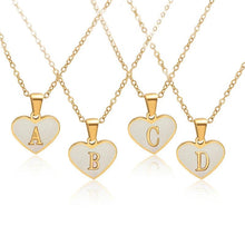 Load image into Gallery viewer, 26 Letter Heart-shaped Necklace White Shell Love Clavicle Chain Fashion Personalized Necklace For Women Jewelry Valentine's Day