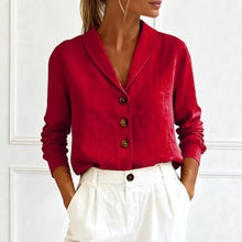 Load image into Gallery viewer, Women's Peter Pan Collar Button-Up Shirt – 6 Colors S–3XL