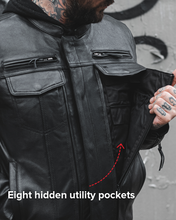 Load image into Gallery viewer, Raider Men's Motorcycle Leather Jacket