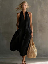 Load image into Gallery viewer, Women's Retro V-Neck Slip Dress – Loose Fit Sleeveless