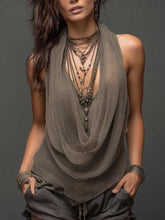 Load image into Gallery viewer, Women's Halterneck V-Neck Backless Slim-Fit Knit Top