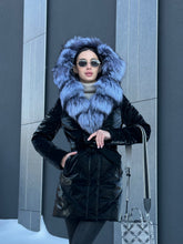 Load image into Gallery viewer, Genuine Silver Fox Fur Down Fill Coat