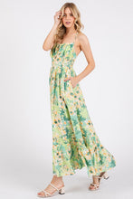 Load image into Gallery viewer, New Summer Floral Smocked Back Ruffled Hem Maxi Cami Dress – Bohemian Elegance, Feminine, Flowy, Comfortable, Effortlessly Chic