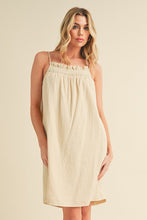 Load image into Gallery viewer, Embroidered Trim Gauze Square Neck Mini Cami Dress For Women – Feminine, Elegant & Stylish with Delicate Details