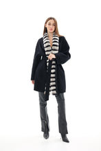Load image into Gallery viewer, Genuine French Orylag Fur Italian Cashmere Wool Coat 85cm