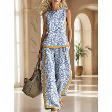 Load image into Gallery viewer, Printed Retro Sleeveless Top & Wide-Leg Pants Set | 12 Prints S–5XL