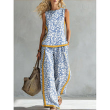 Load image into Gallery viewer, Printed Retro Sleeveless Top & Wide-Leg Pants Set | 12 Prints S–5XL