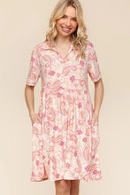 Load image into Gallery viewer, Fit and Flare Paisley Print Knit Dress For Summer – Paisley Print Dress, Fit and Flare Dress, Knit Dress, Classic Paisley Dress, Feminine Knit Dress