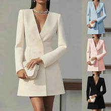 Load image into Gallery viewer, Women’s Deep V-Neck A-Line Dress