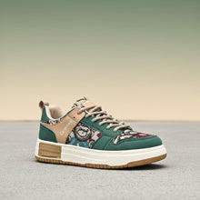 Load image into Gallery viewer, Bear Patch Low-Cut Harajuku Sneakers – Color Block Thick Sole