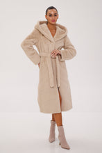 Load image into Gallery viewer, Faux Mink Effect Fur Hooded Coat