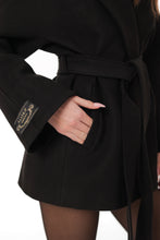 Load image into Gallery viewer, Astoria Midi Cashmere Wool Blend Coat in Black