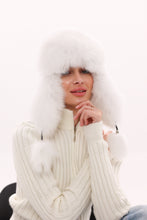 Load image into Gallery viewer, Genuine Polar Fox Fur Genuine Leather Hat