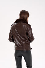 Load image into Gallery viewer, Genuine Mink Fur Embossed Leather Jacket