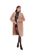 Load image into Gallery viewer, Geneva Classic Wraparound Wool Blend Overcoat in Camel