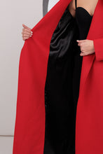 Load image into Gallery viewer, Astoria Classic Wraparound Wool Blend Overcoat in Red