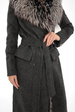 Load image into Gallery viewer, Genuine Silver Fox Cashmere Blend Coat