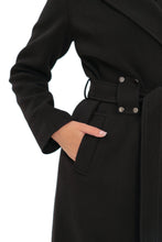 Load image into Gallery viewer, Justine Cashmere Blend Overcoat in Black, 100cm