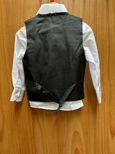 Load image into Gallery viewer, Kids World Of USA Black/Silver Vest Set with matching bow tie and white dress shirt