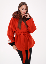 Load image into Gallery viewer, Saga®Furs Silver Fox Wool Alpaca Coat