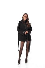 Load image into Gallery viewer, Astoria Midi Cashmere Wool Blend Coat in Black