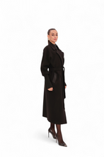 Load image into Gallery viewer, Miru Cashmere Wool Blend Overcoat in Black