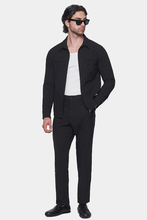 Load image into Gallery viewer, The Luxe Zip Jacket (Black Pinstripe)