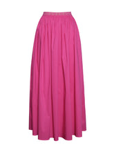 Load image into Gallery viewer, Martha Fuchsia Cotton Poplin Maxi Skirt With Lace Trim