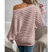 Load image into Gallery viewer, Off-Shoulder Batwing Sweater – Loose Knit Pull-Over for Fall