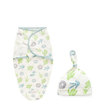 Load image into Gallery viewer, Baby Swaddle Blanket With Cap For Newborn Wrap Cotton Swaddling Bag Baby Envelope Sleep sack Blanket .