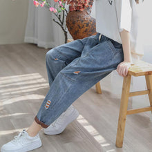 Load image into Gallery viewer, Women's Summer Fashion Ripped Ninth Jeans