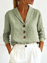 Load image into Gallery viewer, Women's Peter Pan Collar Button-Up Shirt – 6 Colors S–3XL