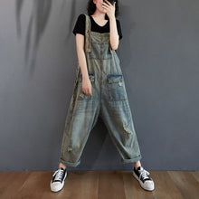 Load image into Gallery viewer, Women's Summer Retro Nostalgic Ripped Denim Overalls