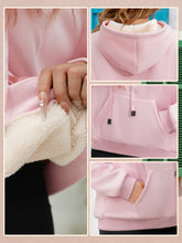 Load image into Gallery viewer, 🖤 Women’s Winter Velvet Hoodie — Solid Color Warm Sweatshirt