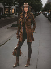 Load image into Gallery viewer, Women’s Vintage Style Long Winter Jacket – Warm Windproof Autumn Coat
