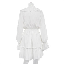 Load image into Gallery viewer, V Neck Pleated Ruffle Dress - Y2K Flared Sleeve Short Dress