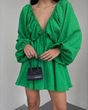 Load image into Gallery viewer, V-neck Lantern Sleeve Dress Fashion Loose Long-sleeved Dresses For Women Clothing