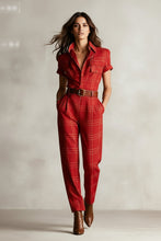 Load image into Gallery viewer, Notched Lapel Wide-leg Jumpsuit